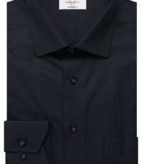 Marvelis grote maat overhemd lange mouw donkerblauw design strijkvrij