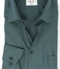 Marvelis grote maat overhemd lange mouw donkergroen design strijkvrij 2XL 3XL en 4XL