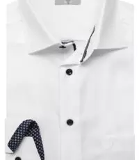 Marvelis grote maat overhemd lange mouw wit contrast strijkvrij