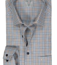 Marvelis overhemd beige met blauw ruit design