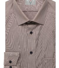 Marvelis grote maat overhemd lange mouw beige blokjes design
