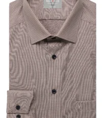 Marvelis grote maat overhemd lange mouw beige blokjes design