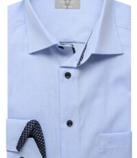 Marvelis grote maat overhemd lange mouw blauw contrast