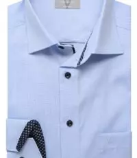 Marvelis grote maat overhemd lange mouw blauw contrast