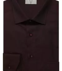 Marvelis grote maat overhemd lange mouw bordeauxrood design strijkvrij