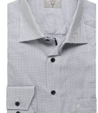 Marvelis grote maat overhemd lange mouw wit met blauw design strijkvrij