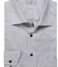 Marvelis grote maat overhemd lange mouw wit met blauw design strijkvrij