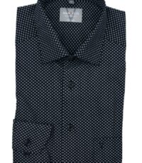 Marvelis grote maat overhemd lange mouw zwart fantasie design strijkvrij