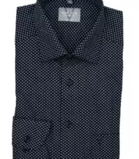 Marvelis grote maat overhemd lange mouw zwart fantasie design strijkvrij