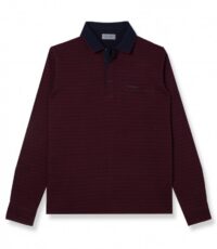 Pierre Cardin grote maat poloshirt lange mouw bordeauxrood design