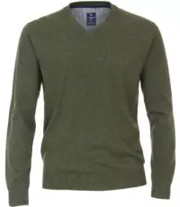 Redmond grote maat v-hals trui groen