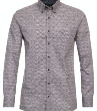 Casa Moda overhemd lange mouw blauw en bordeaux design button down