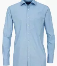 Casa Moda overhemd lange mouw blauw met ingeweven design