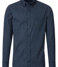 Casa Moda overhemd lange mouw in een blauw fantasie design 2XL t/m 7XL