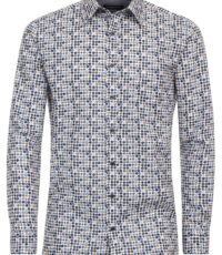 Casa Moda overhemd lange mouw met borstzak meer kleurig cirkel design 3XL 4XL 5XL 6XL