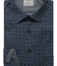 Marvelis overhemd lange mouw blauw en groen design strijkvrij