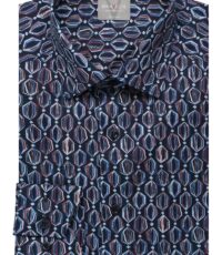 Marvelis grote maat overhemd lange mouw blauw en rood design