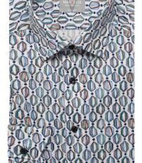 Marvelis grote maat overhemd lange mouw wit fantasie design