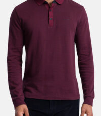 Pierre Cardin grote maat poloshirt lange mouw bordeauxrood