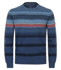 Redmond grote maat ronde hals trui blauw design