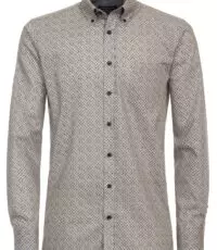 Overhemd blauw en camel design button down