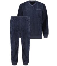 Adamo grote maat badstof pyjama donkerblauw