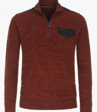 Casa Moda gebreide troyer in rood met borstzak