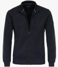 Casa Moda vest blauw met 2 zijzakken en een borstzak met rits