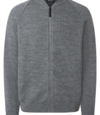 Maerz grote maat vest grijs structuur 100% wol