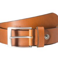 Extra lange rund lederen riem 4cm breed camel