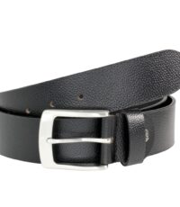 Extra lange rund lederen riem 4cm breed zwart design