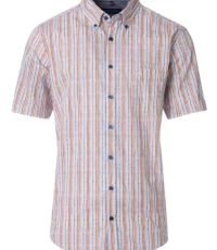 Casa Moda overhemd korte mouw gekleurd lengte streepje