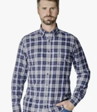 Casa Moda overhemd lange mouw blauw ruit design 3XL t/m 7XL