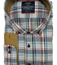 Casa Moda overhemd lange mouw gekleurde ruit button down