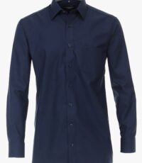 Casa Moda overhemd lange mouw in donkerblauw design strijkvrij t/m 7XL