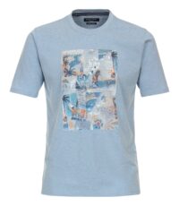 Casa Moda t-shirt grote maat blauw Good Vibes design