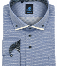 Culture overhemd lange mouw blauw design dubbel boord