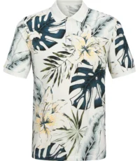 Jack & Jones poloshirt wit blad en bloem design