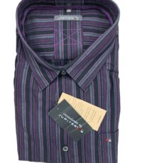 Jupiter overhemd lange mouw zwart en paars design