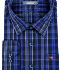 Jupiter overhemd lange mouw blauw ruit design 6XL