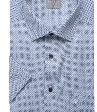 Marvelis overhemd korte mouw blauw fantasie design strijkvrij