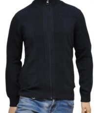 Pierre Cardin grote maat gebreid vest blauw met zijzakken