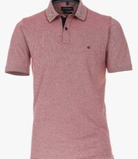 Casa Moda poloshirt korte mouw rood gemêleerd stretch
