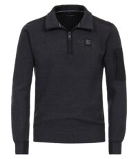 Casa Moda grote maat sweat stretch troyer blauw design
