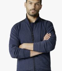 Casa Moda sweatvest blauw met zijzakken