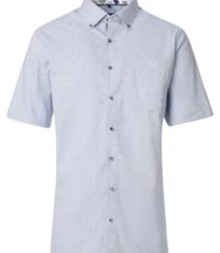 Casa Moda overhemd korte mouw met borstzakje blauw button down 2XL t/m 6XL