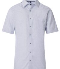 Casa Moda overhemd korte mouw met borstzakje blauw en wit fantasie 2XL t/m 6XL