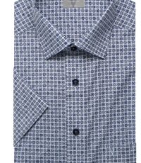 Marvelis grote maat overhemd korte mouw blauw design strijkvrij