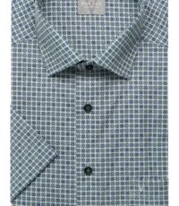 Marvelis grote maat overhemd korte mouw groen blauw design