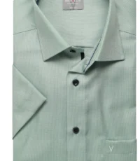 Marvelis grote maat overhemd korte mouw groen design strijkvrij